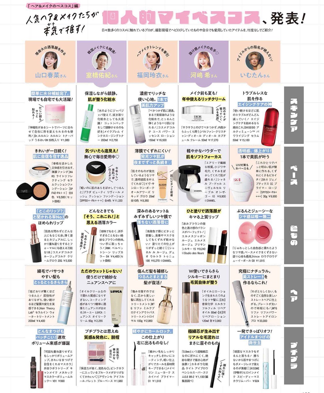 CanCam的 BUZZ AWARD 2025年人気ヘア＆メイクたちが本気で推す個人的マイベスコス、発表！